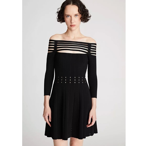 Halston Heritage Black Off-Shoulder Dress - Picture 2 of 9